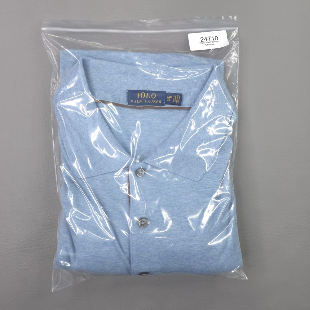 Polo Ralph Lauren Polo Shirt Mens Big 2X Blue Long Sleeve Cotton Jersey - Picture 11 of 11